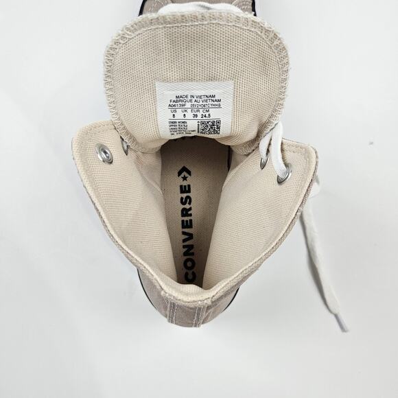 Converse High-Top Sneakers in Taupe and White - Picture 6 of 7